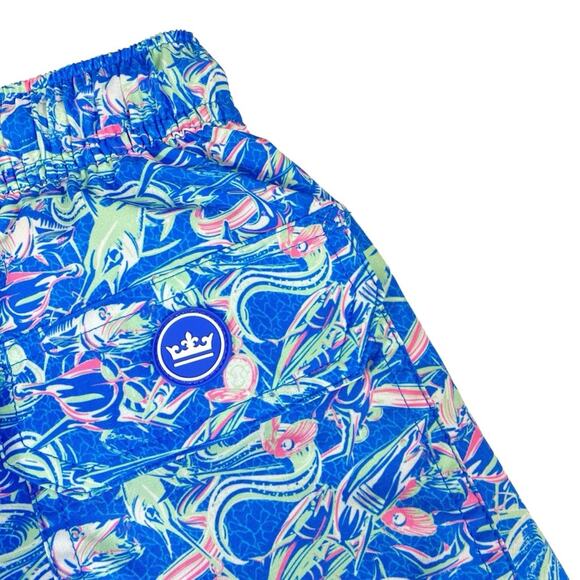 Peter Millar Men's Infinity Pool Blue Oceantime Graphic Print 8" Swim Trunks S - Picture 7 of 7